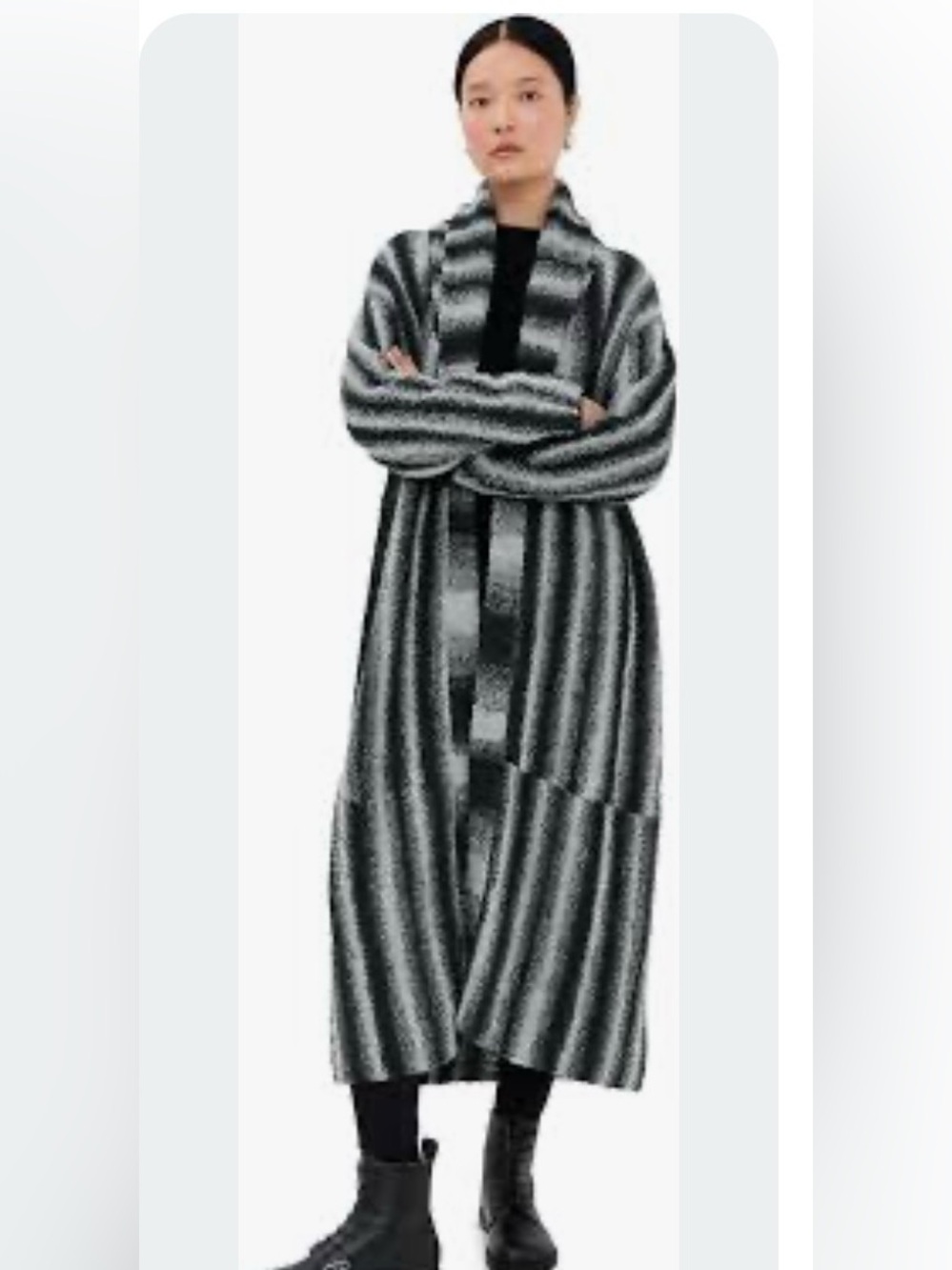 NWT The Elder Statesman Women's Rover Alpaca Boucle Robe black gradient m/l